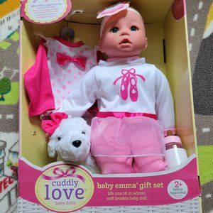 Cuddly Love 18" Baby Emma Doll First Pet Puppy